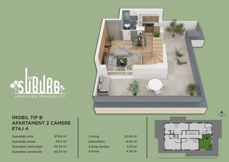 The Suburb Buftea, duplex 2 camere.